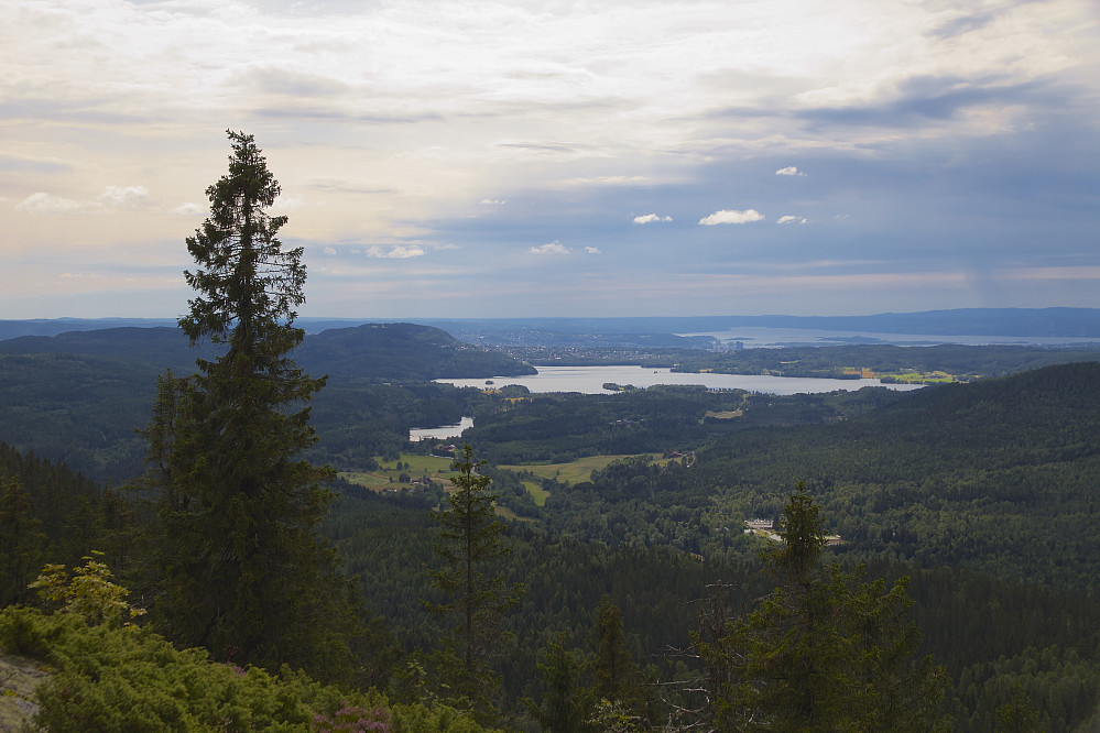 Fra utsiktspunktet nedenfor Gaupekollen. Flott utsikt over bl.a. Maridalen, Oslo og Oslofjorden