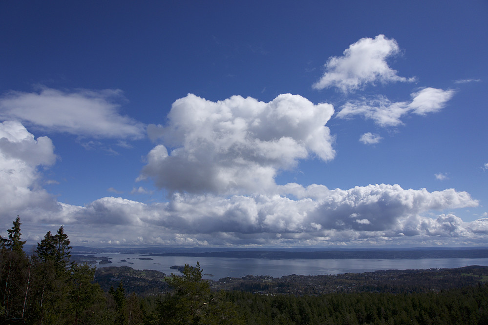 Utsikt mot Oslo og Oslofjorden, sett fra utsiktspunktet nedenfor Vardåsen