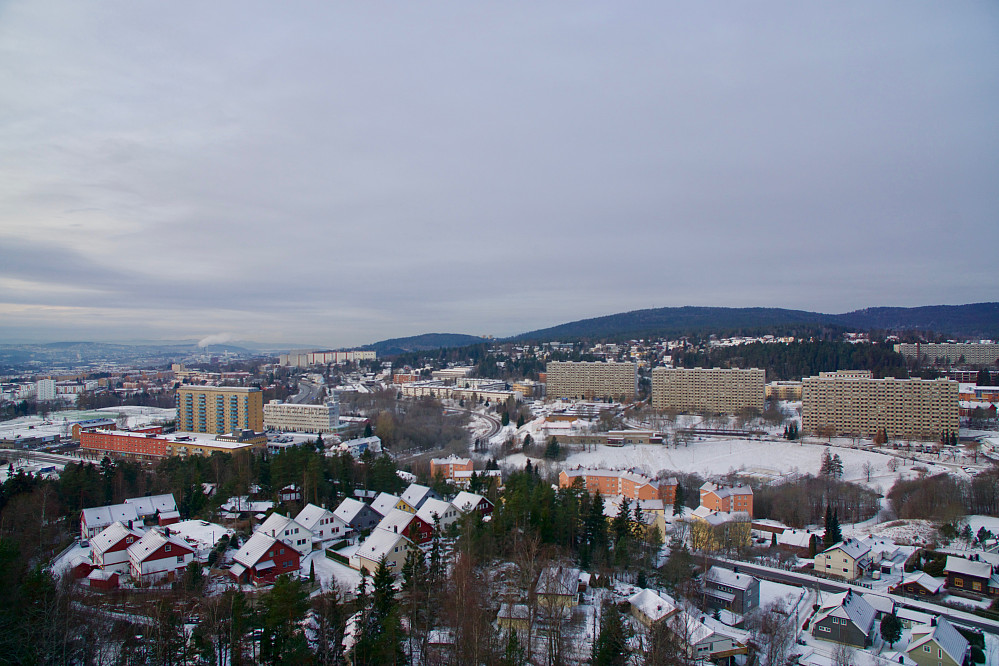 Utsikt fra utsiktspunktet nedenfor Ravnkollen
