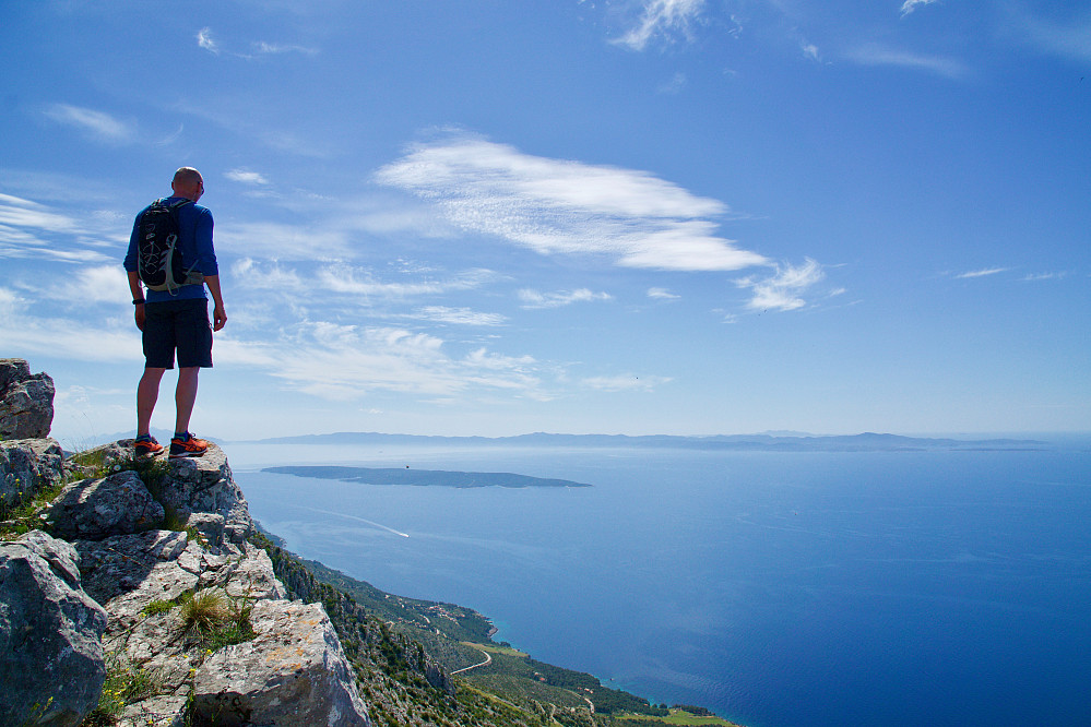 Utsikt fra toppunktet mot bl.a. øya Korcula