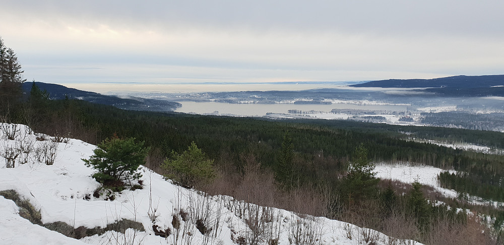Maridalsvannet sett fra utsiktspunktet på Barlindåsen
