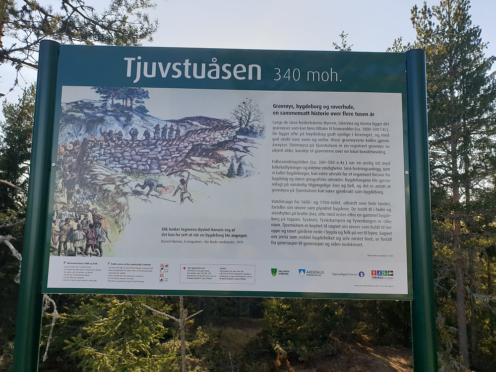 Infotavle på Tjuvstuåsen