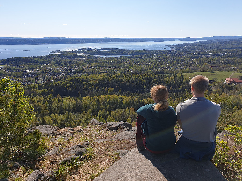 Deler av Asker og Oslofjorden sett fra ett av utsiktspunktene på Skaugumsåsen