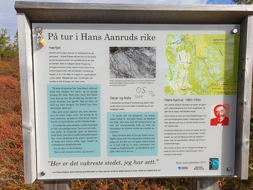 Infoskiltet ved p-plassen, like før stistart