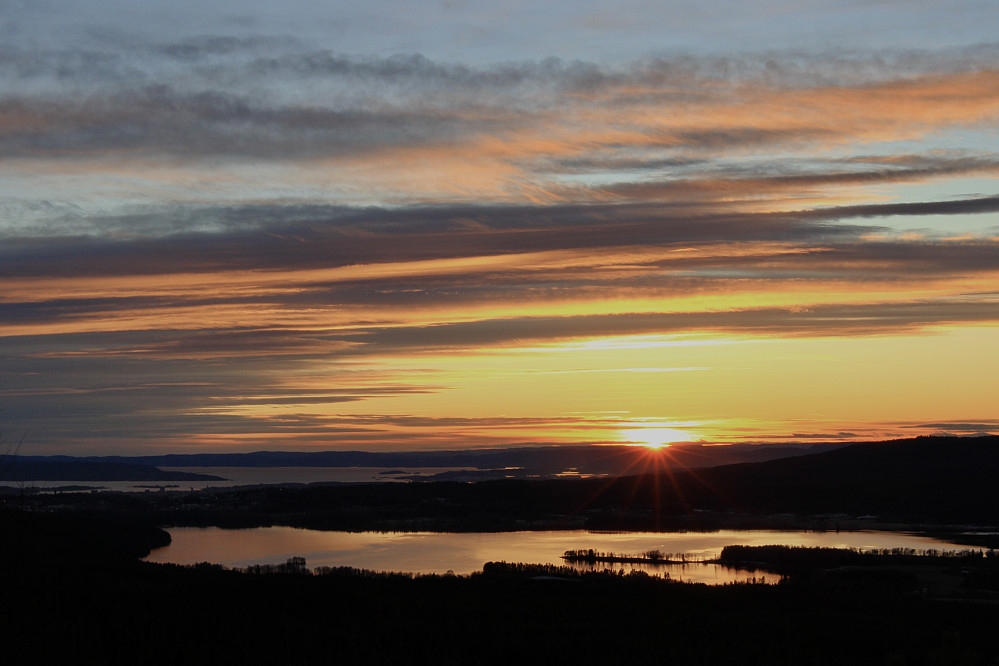 Solnedgang fra Barlindåsen utsiktspunkt