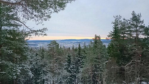 Utsikt fra Årvollåsen mot bl.a. Karihaugen og Lørenskog i øst.