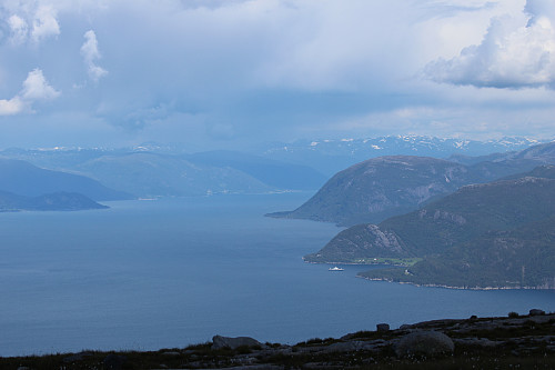 view into sognefjord inland, u can see the ferry from lavik to oppdal 