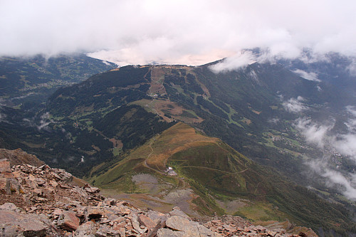 view from cabanes des rognes towards nid d'aigle