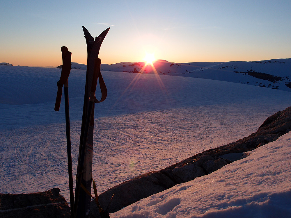 Solnedgang nordvest for utgangen av Ståleskar