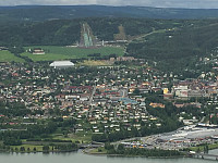 Utsikt mot Lysgårdsbakken, fra Korpberget.