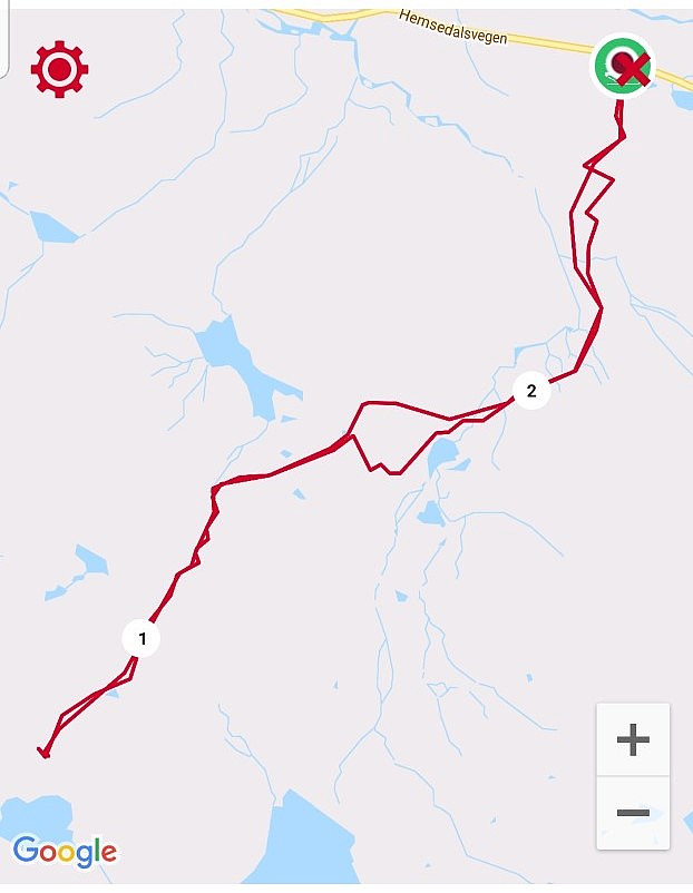 Dagens rute til 1550 moh. Skålanosi N.
