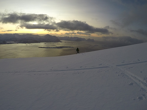 Heading down.