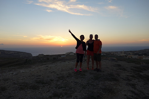 Toppen av Gozo i nydelig solnedgang.