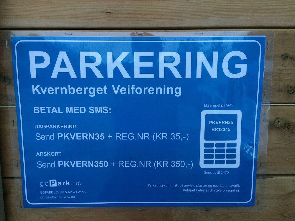 SMS-betaling på Lauvåsen.