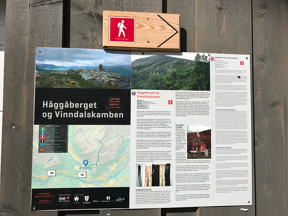 Nyttig informasjon nede ved kapellet.