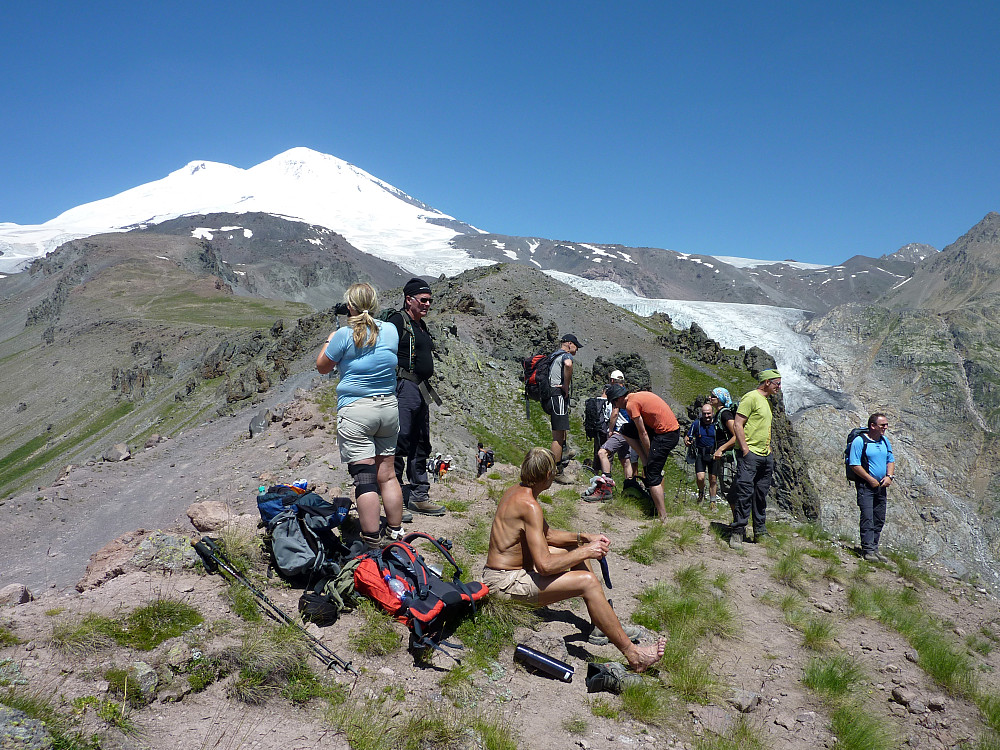 Utsikt til Elbrus-toppene fra der vi snudde.