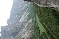 Utsikt nedover mot Trollveggen-området.