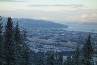 Utsikt mot Trondheim fra tårnet på Solemsvåttån.