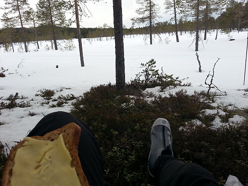 Matpause, med ca halve turen unnagjort.