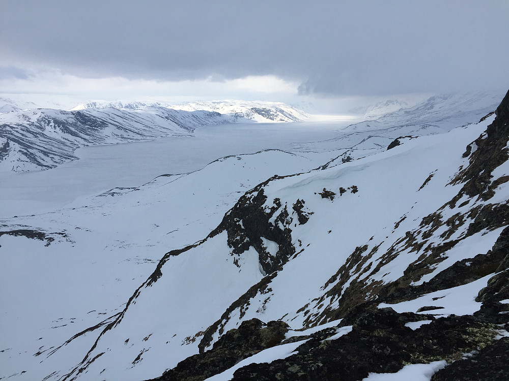 Utsikt vestover mot Bygdin fra Heimre Fagerdalshøe (1510 moh).