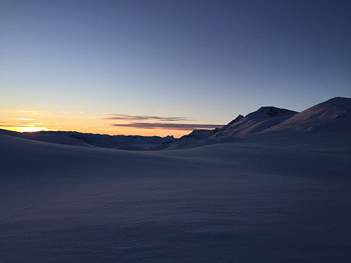 Solnedgang ved Valdresflya.