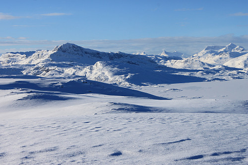 Fra toppen av Stryteberg (1310 m) mot Bitihorn (1607 m).