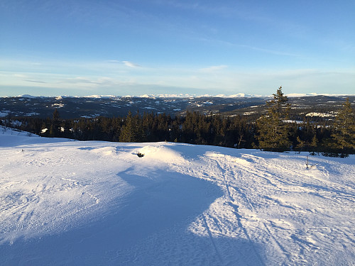 Fra Dalavardin (988 m) med utsikt nordvestover mot Jotunheimen.