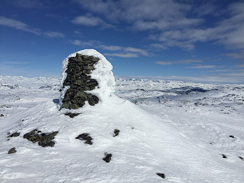 På toppen av dagens første topp, Storeknippa (1648 m).