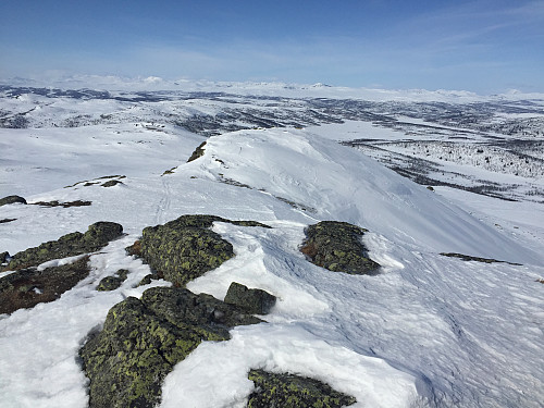 Utsikt fra Djuptjernkampen (1325 m) mot nordvest.