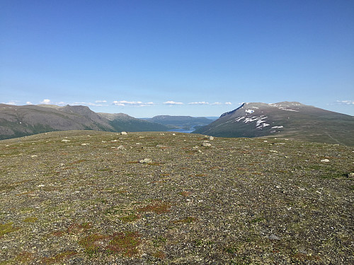 Fra Smådalsfjellet (1372 m) mot sydøst. Gråskarvet (1731 m) til høyre.