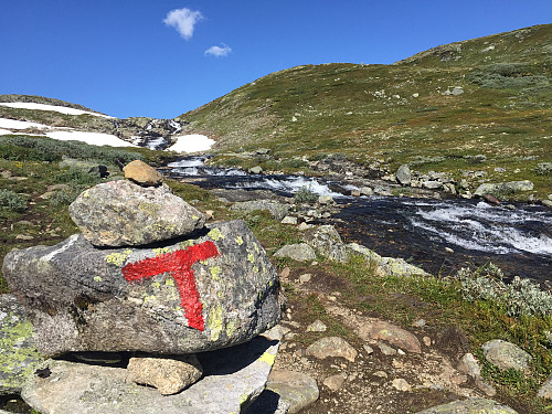DNT-sti over Sløtafjellet, vest for Eidsbugarden.