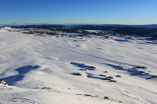Smørkoll og nedover Beitostølen og Valdres fra toppen av Smørkollen (1155 moh).