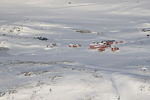 Bygdin Fjellhotell med telelinse.