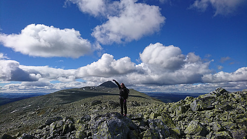 Her på Store Gaustakne koser vi oss alene, der borte på Gaustatoppen går de i kø