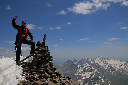 Auf dem Халаца (3938,1m), dem höchsten Gipfel der Republik Südossetien.