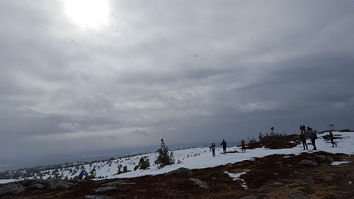 Mye folk på Sjusjøfjellet i dag