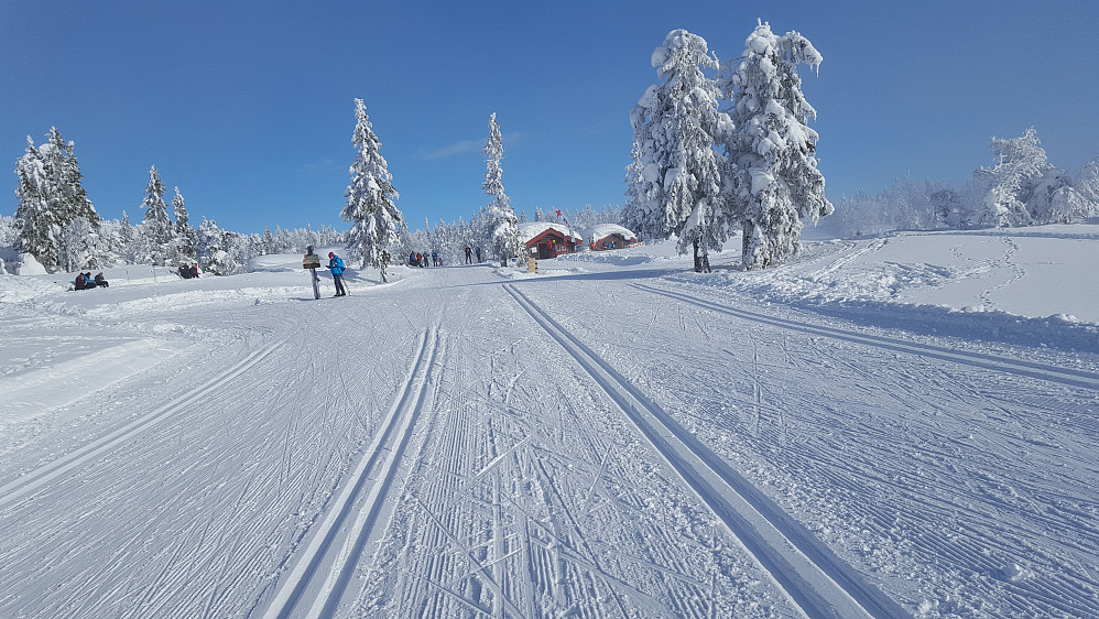 Mye folk ved Midtfjellhytta