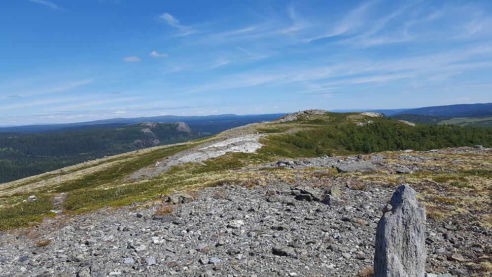 ved høgeste punkt, ser tilbake der topptrimkassa står