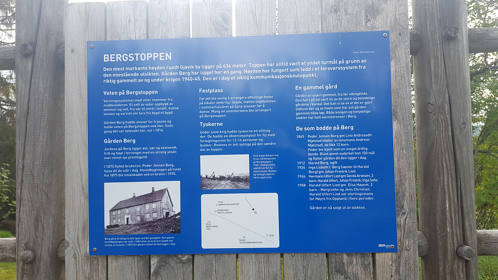 Infotavle på Bergstoppen