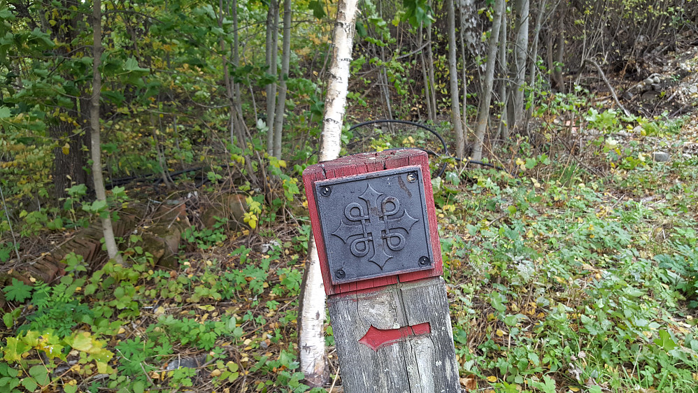 Gammelt pilgrimsledenskilt