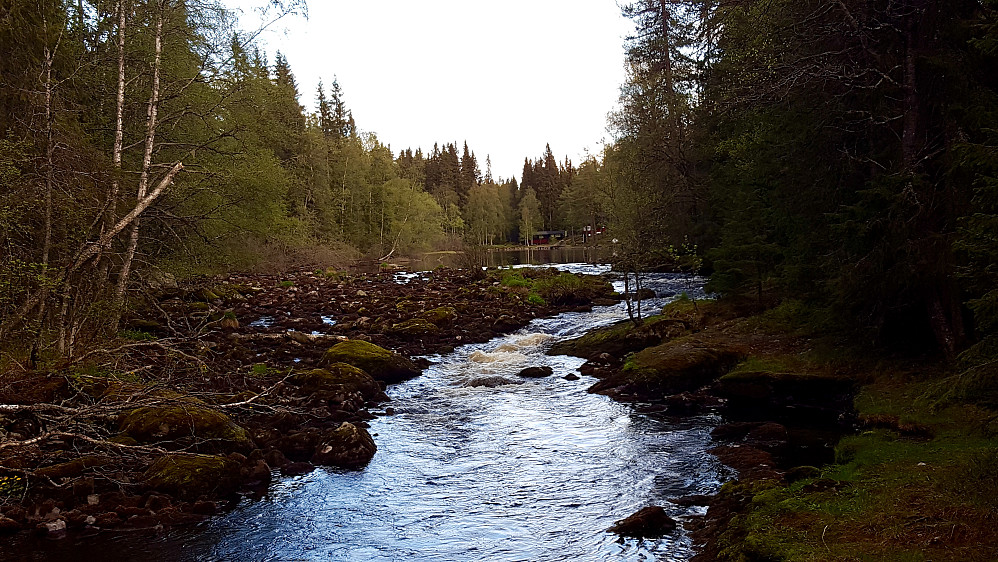 Mesnaelva rett før fossen