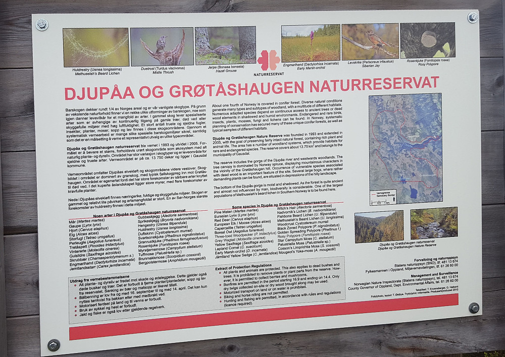 Informasjonstavle ved stistart