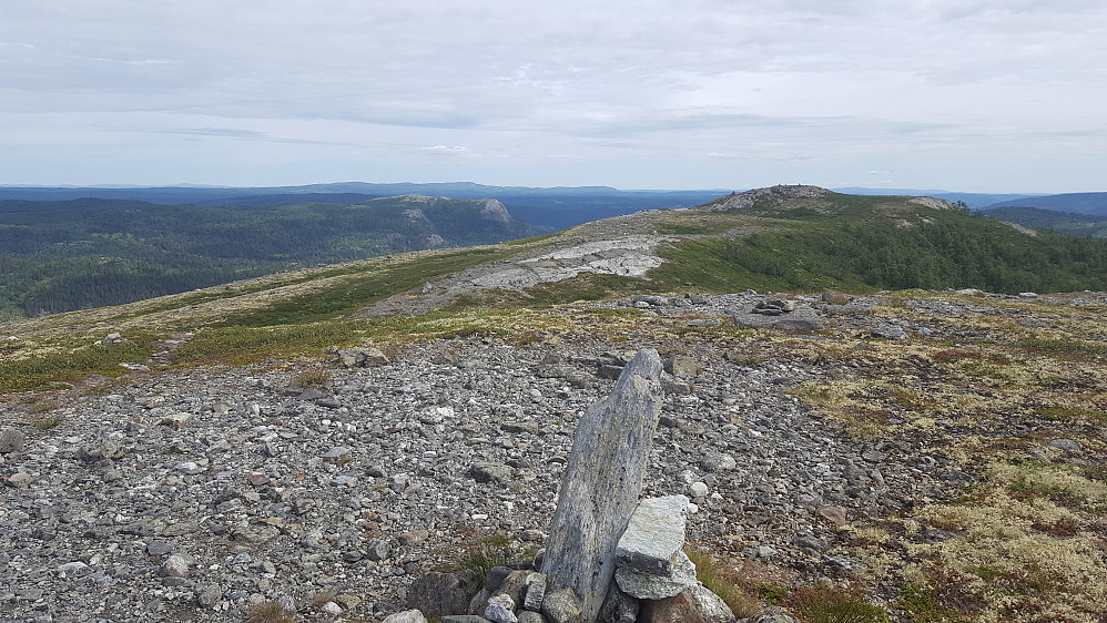 På Jentfjellet, ser mot trigpunktet og topptrimkassa