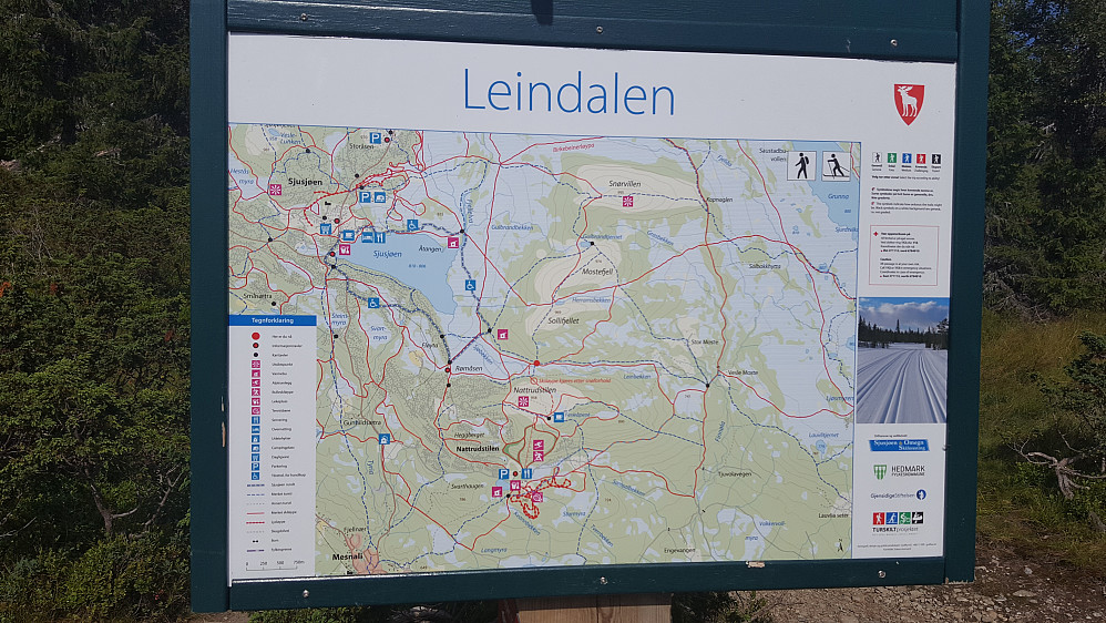 Infotavle der oppstigning til Sollifjell starter