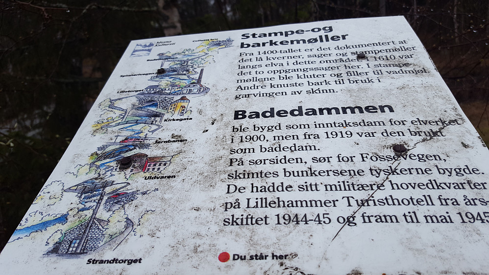 Informasjonstavle ved Badedammen