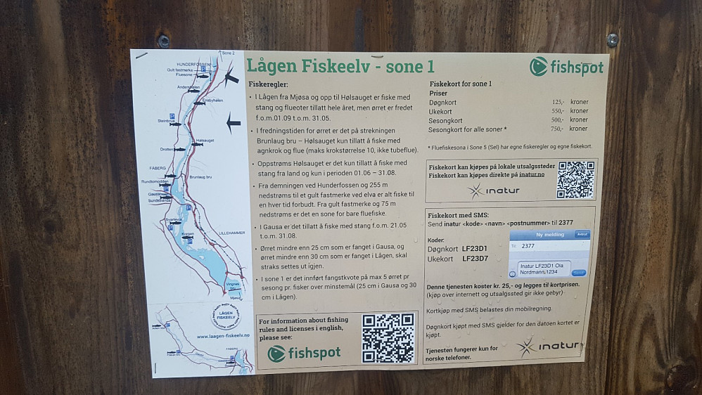 Info om Lågen med fiskeplasser