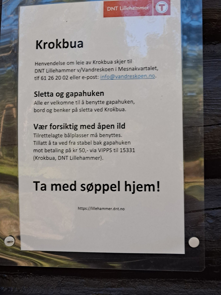 Informasjon på Krokbua