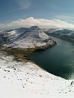 Malínsfjall behind Viðareiði (photo from our ascent til Villingadalsfjall)