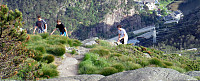 Friends hiking Lyderhorn on a nice summer evening!