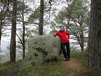 At the top of Hesjaholten, next to a nice, big rock!
